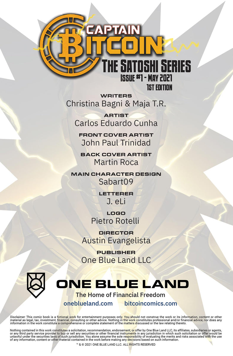 Captain Bitcoin Comic Book: Issue #1 (1st edition version) – One Blue Land